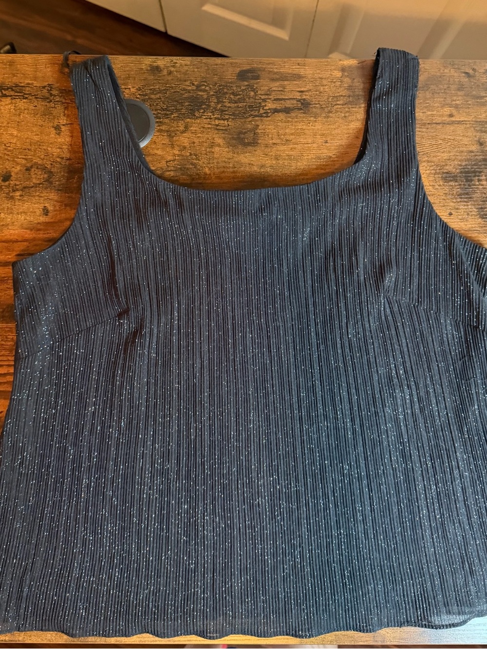 Alex Evenings Black Glitter Pleated Tank & Open Cardigan 2-Piece Set Women’s NWT - Picture 7 of 12